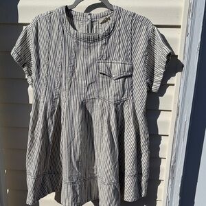 Pilcro from Anthropologie Navy and White Striped Tunic